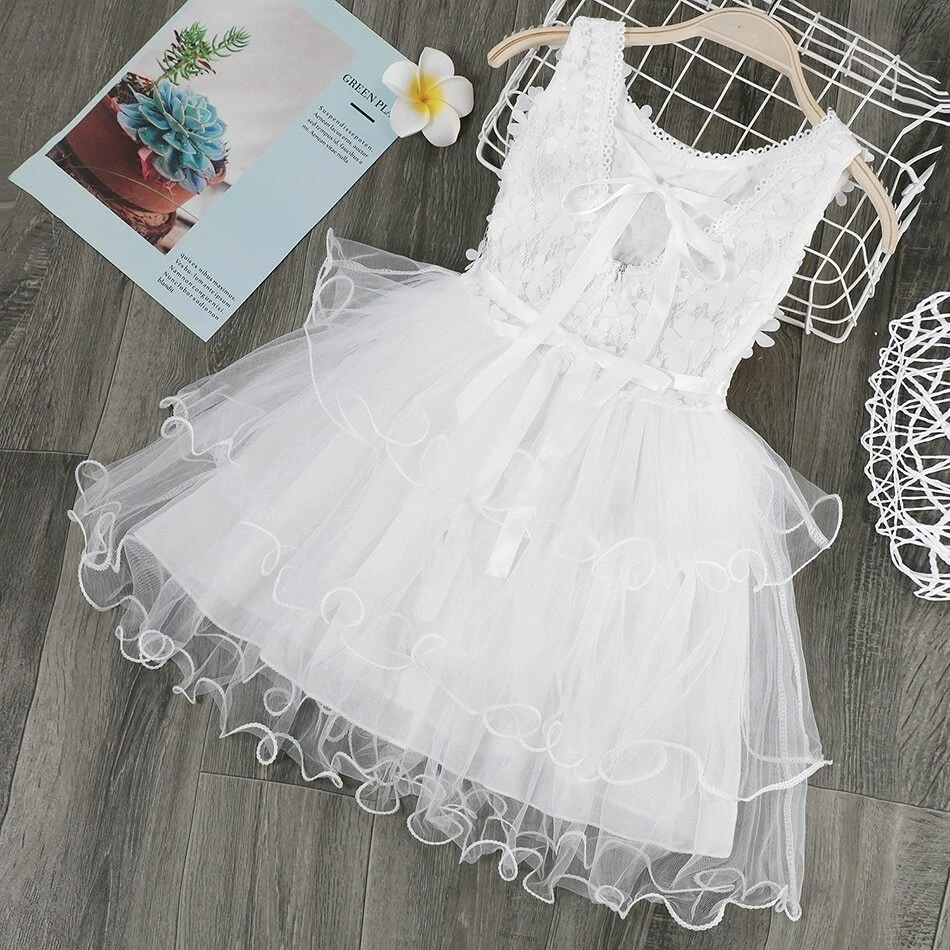 Frock and frill white cheap dress