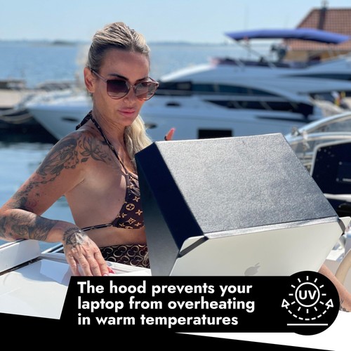 4-in-1 Laptop Sun Shade - Slim Hood Screen Shade, Privacy Screen, Heat Protec... - Picture 6 of 9