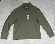 Banana Republic Men's L Green 1/4 Zip Pullover Sweatshirt Cotton Blend NEW
