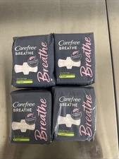 4 Pack Carefree Breathe Ultra Thin Pads Wings SUPER Absorbency 14 ct ea New