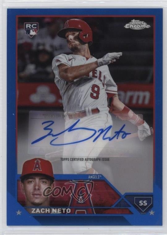 2023 Topps Chrome Update Auto Blue Refractor /150 Zach Neto #AC-ZN Auto 0rw3