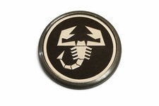 Original Fiat Nabendeckel Felgendeckel Alufelge Chrom Schwarz 500 Abarth Kappe