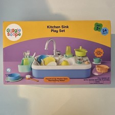 Giggle Scape Kitchen Sink Play Set 24 Pieces Battery Powered Color-Changing