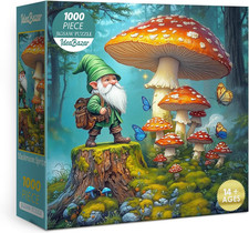 Colorful Mushroom Gnome Puzzles for Adults 1000 Pieces Fun, Beautiful Butterfly