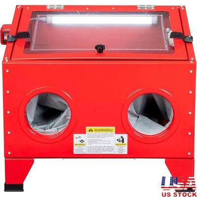 25 Gallon Sandblasting Cabinet Abrasive Blaster W/ Nozzles & Dust Collector New