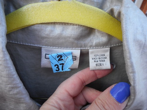 Chico's linen foil jacket coat size 1 S M silver gray FALL repels water top grey - Picture 10 of 10
