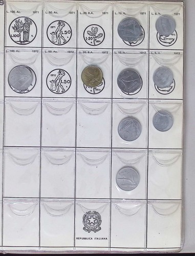 REPUBBLICA ITALIANA Raccoglitore con 181 monete 1948-1972 Annate Lire Album - Foto 10 di 16
