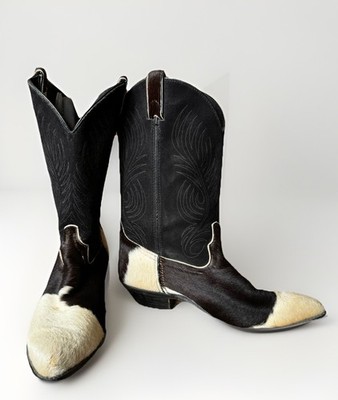 Vtg Code West Cow Pony Fur Cowboy Cowgirl Boots Vintage Boots Sz 10