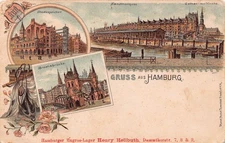 Gruss Aus Hamburg Germany Multi-Scene Postcard