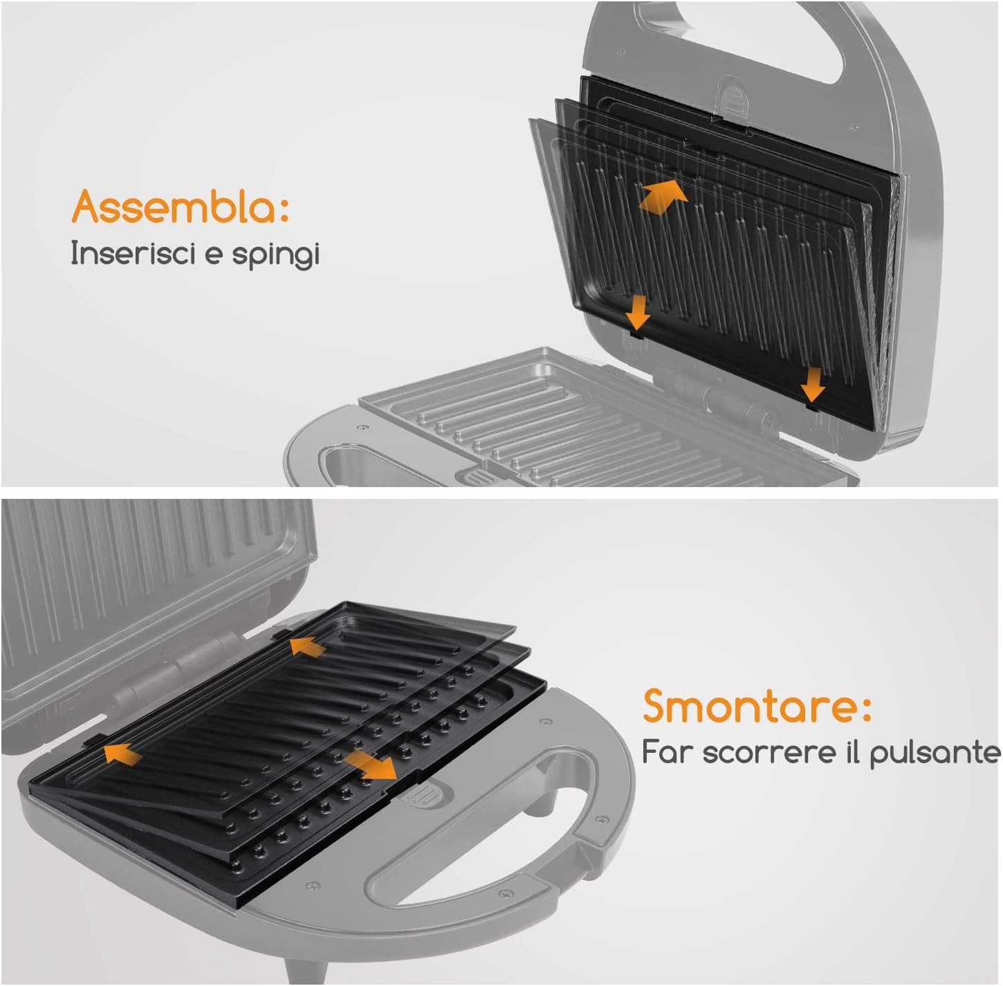 AIGOSTAR SANDWICH 3 IN 1 MAKER GRILL WAFFLE REMOVABLE NONSTICK PLATES 800W