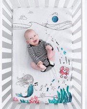 Jump off Jo Bassinet Sheet Mermaid Design 100 Cotton Under The Sea B10