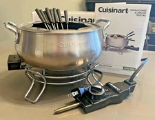Cuisinart CFO-3SS Electric Fondue Set 3 Quart Stainless Steel 8 Forks with Cable