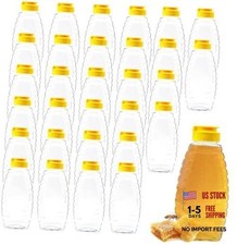 30 Pack 16oz Clear Food Grade Plastic Honey Jars, Refillable Squeeze Honey