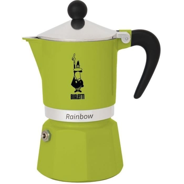 Cafetière Bialetti Rainbow verte : sublimez vos matins avec un espresso 6 tasses