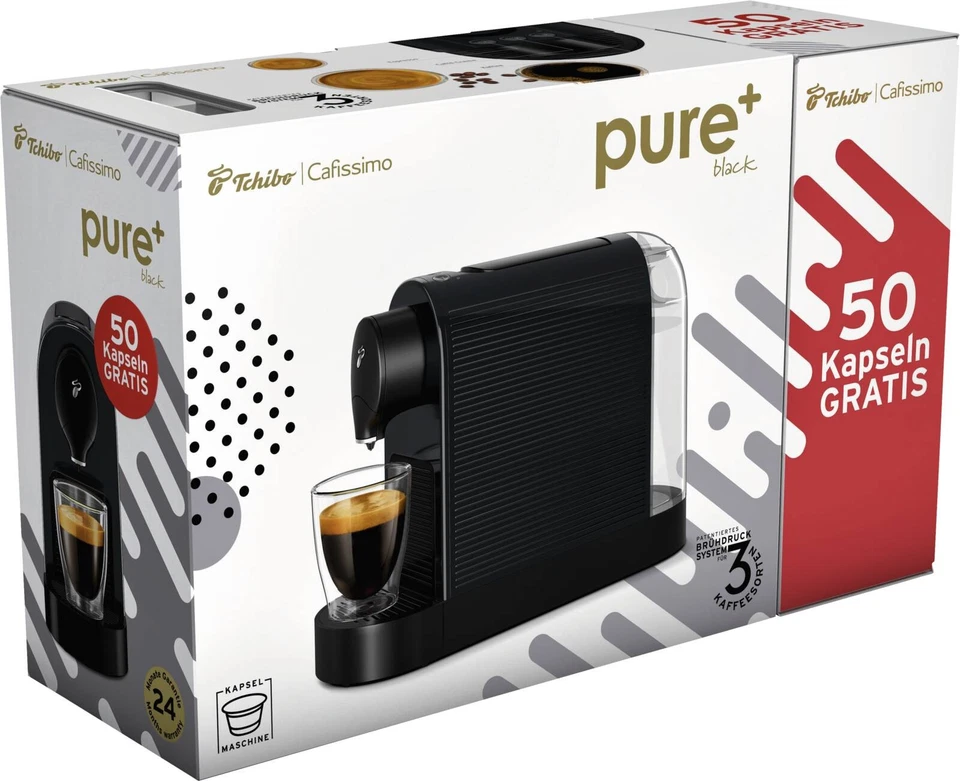 Tchibo Cafissimo Pure Plus Schwarz Kapselmaschine inkl. 50 Kapseln NEU OVP - Bild 4 von 4