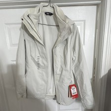 The North Face Women  s White Hooded Full Zip Jacket Size M NF0CG56HR2-M