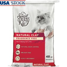 Unscented Non-Clumping Natural Clay Cat Litter Odor Control 48 lb Dust Free New 0.63 per pound