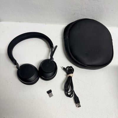 Jabra Evolve2 65 Stereo Bluetooth Headset HSC110W w/ Dongle, Cord & Case
