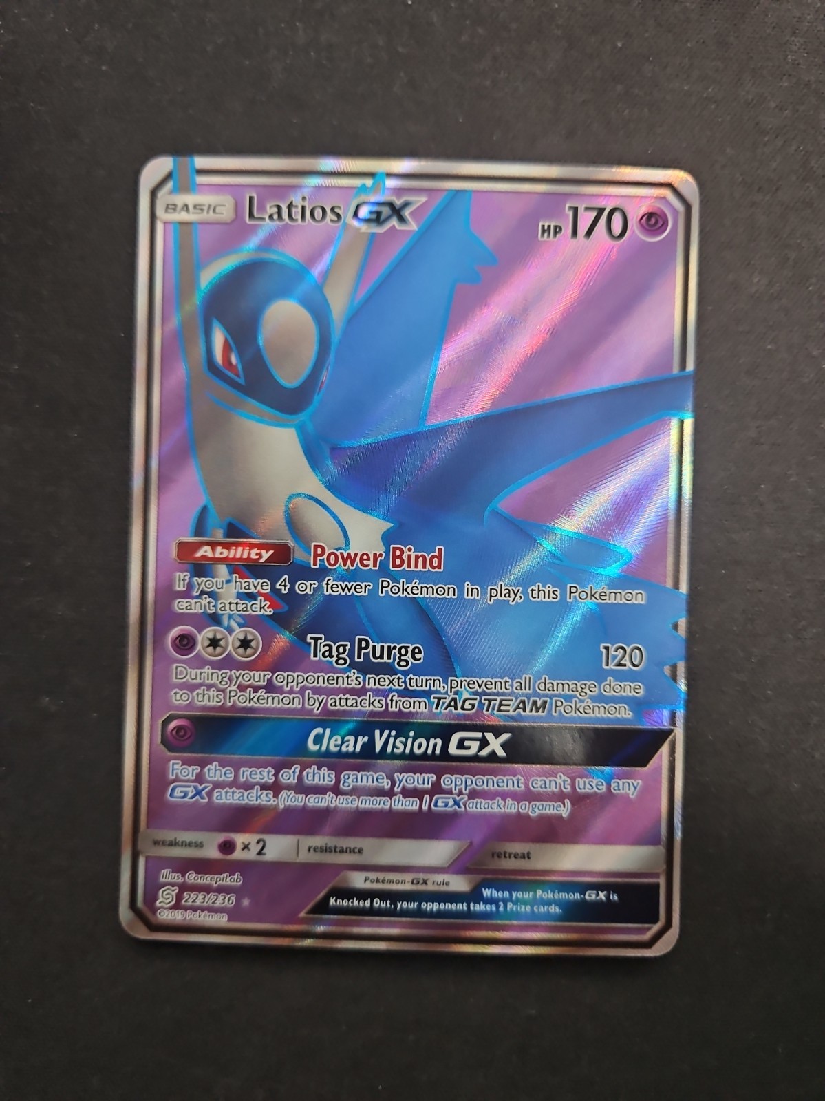 Latios GX Full Art 223/236 Unified Minds Pokemon