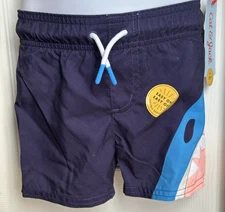 NWT Cat & Jack Baby Boys size 18 mo SHARK Bite Swim Shorts Trunks Swimwear UPF