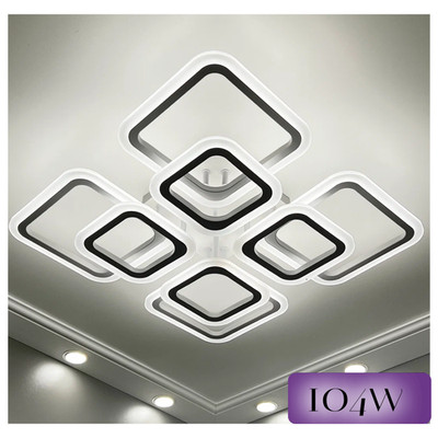 104W Smart LED Deckenleuchte 8-eckig dimmbar App Fernbedienung Unterputz weiß