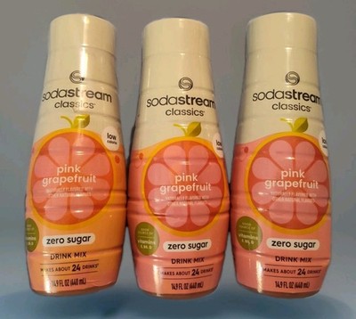 Set of 3 Bottles of Soda Stream Mix Pink Grapefruit Zero Sugar 14.9 fl oz ea NEW