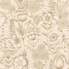 Tempaper Co. Homestead Floral Removable Peel and Stick Wallpaper, Metallic