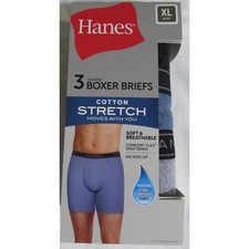 Hanes Size XL men's boxer briefs pack of 3 comfort flex waistband 40-42 new
