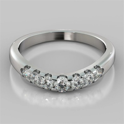 1.34 Ct Round Cut Natural Diamond 14K Real White Gold Couple Eternity Band Ring