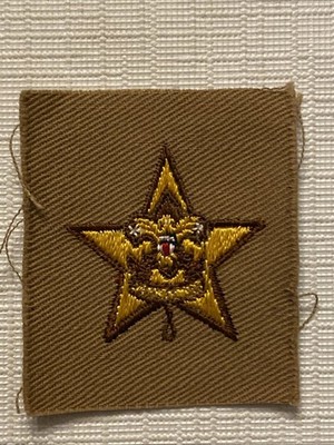 1925-1942 Star Scout Rank Square Patch Single Knot Coffee/Tan Variety 8A