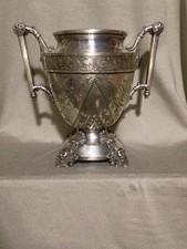 Simpson Hall Miller & Co Quadruple Plate 1877 Silver Trophy Urn Buttery Floral