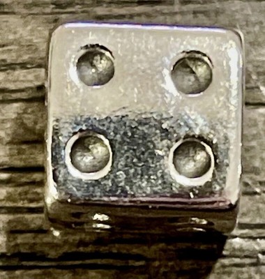 Rare Retired Authentic Pandora Sterling Silver Dice Bead Charm S925 ALE