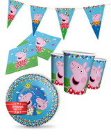 Peppa Pig Deko Set 37Tlg Mit Wimpelkette Tellern Bechern Servietten Geburtstag