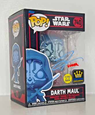 Funko Pop Darth Maul Hologram #740 GITD Signed SWAU Tom O Connell