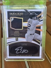 2021 Immaculate Monochrome Relics Jersey Gold /25 Evan White Rookie Auto RC