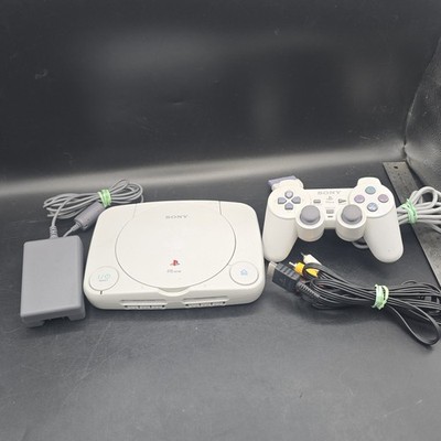 Sony Playstation PS One Video Game Console - White with Cables Used