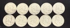 1952 Ben Franklin Half Dollar 50c 90% Silver 10 Coin Lot