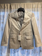 Isaac Mizrahi Boy's Modern Fit Cotton Blazer Single Brested Sport Coat - Gray