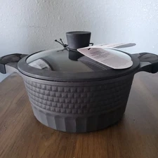 D&W DEAN and WHITE 4.5 qt CASSEROLE 9.5 in Non-Stick COOKWARE w GLASS LID Black