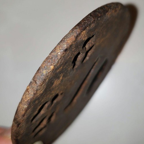 Japanese tsuba antiques Collectibles interior Iron Edo period pattern A338 - Picture 2 of 9