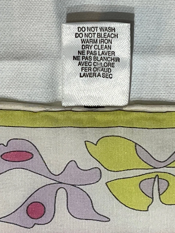 Emilio Pucci Firenze italy Silk Blend Geometric Scarf 22.2x22 ½" Hand Rolled Hem - Image 3 of 4