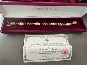 Authentic Camrose & Kross JBK Jacqueline Kennedy Gold Plated Royal Egg Bracelet + COA BOX