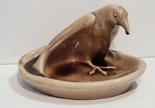 Vintage '40s Rookwood Pottery Raven Rook Tray 1139 ❦ Ashtray/Card/Trinket MARKED
