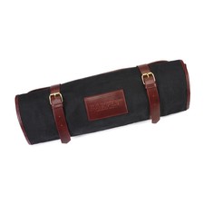 Mercer Culinary M30930 Barfly Black Mixology Gear Roll Bag w/ Waxed Canvas