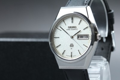 Vintage 1989 [Exc+5] Seiko King Quartz 9723-8050 SilverDay/Date Men's Watch