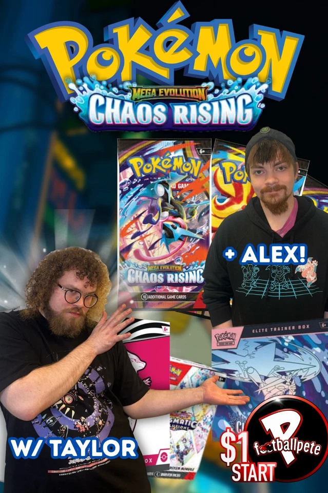 💥CHAOS RISING ETB DROPS + $1 START POKEMON!💥W/ALEX + TAYLOR