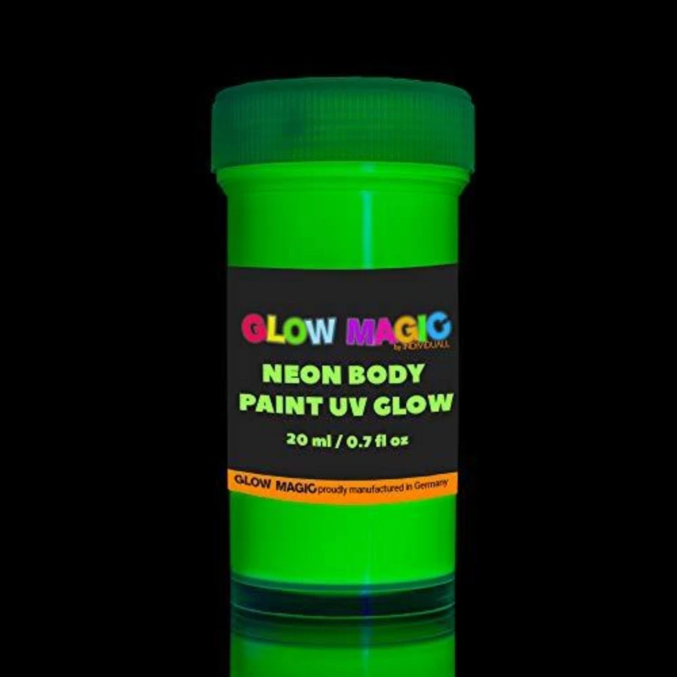 UV Body Paint Set - 8 Neon Colors Glow in Black Light - For Face & Body Painting - Bild 4 von 4