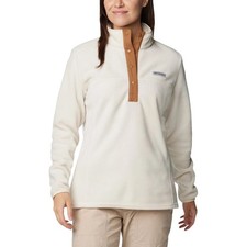 NWT Columbia Benton Springs Half Snap Fleece Pullover Chalk/Camel Women's L
