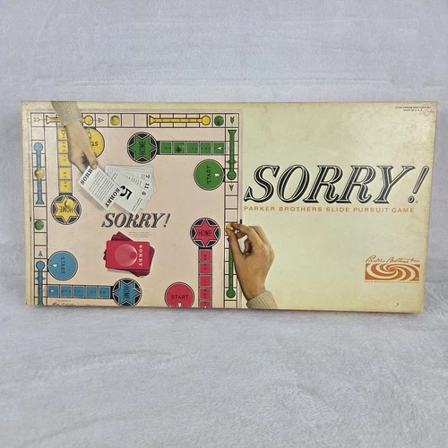 Vintage 1964 Sorry! Board Game Parker Brothers Complete With Box Inserts