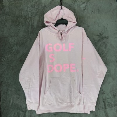 Trap Golf Is Dope Hoodie Mens XL Pink Graphic Streetwear Pullover Sweatshirt